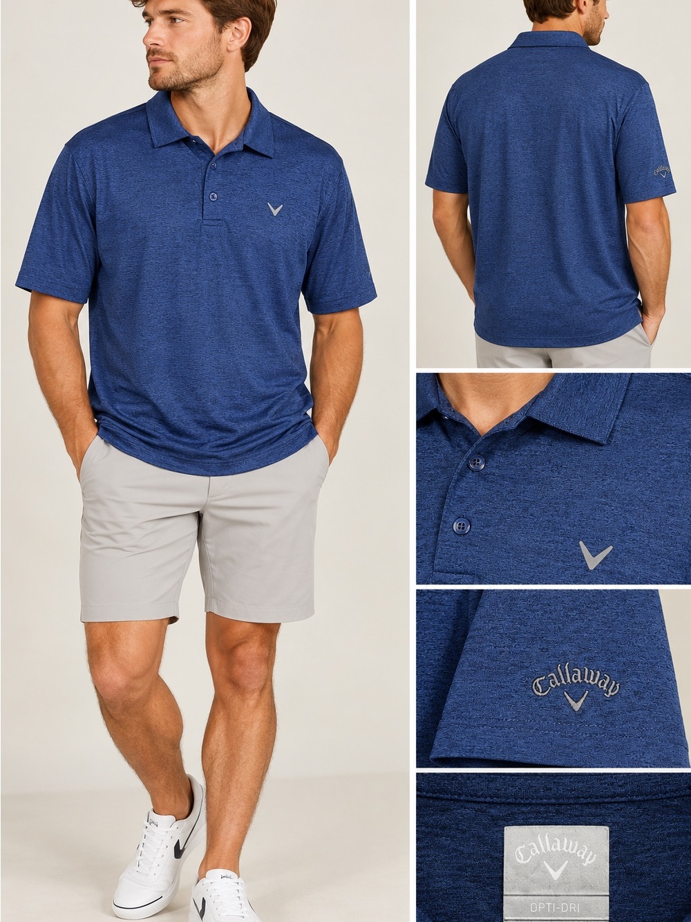 Callaway Men’s Blue Opti-Dri Golf Polo Performance Shirt XL